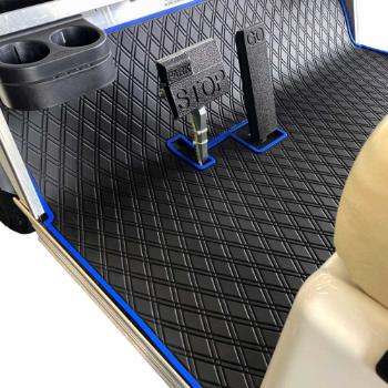BuggiesUnlimited.com; Xtreme Floor Mats for Club Car DS & Villager - Black/ Blue