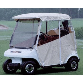 BuggiesUnlimited.com; 1982-99 Club Car DS 2-Passenger - RedDot White 3-Sided Over-the-Top Enclosure