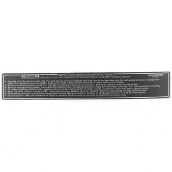 BuggiesUnlimited.com; 1994-2008 EZGO Medalist-ST350-TXT - Safety Label Decal