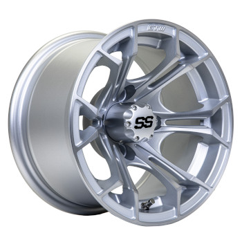BuggiesUnlimited.com; GTW Spyder Matte Silver with Machined Accents Wheel - 12 In