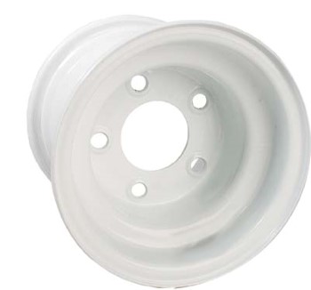 BuggiesUnlimited.com; GTW Steel White Centered Wheel with 5 Hole Bolt Pattern - 8 Inch