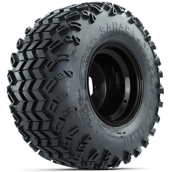 BuggiesUnlimited.com; Steel Black 10 in Wheels with 22x11-10 Sahara Classic All-Terrain Tires - Set of 4
