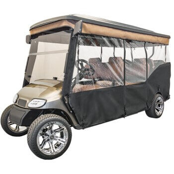 BuggiesUnlimited.com; 1996-13 EZGO TXT - Red Dot 3-Sided Stock Enclosure with Solid Valance for Triple Track 120in Top