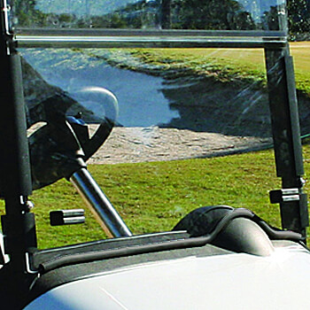 BuggiesUnlimited.com; 2008-2023 EZGO RXV - RedDot Front Folding Windshield with Rubber Trim