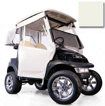 BuggiesUnlimited.com; 2000-Up Club Car DS - Ivory 3-Sided Track-Style Soft Enclosure