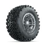 GTW Spyder Silver Brush 10 in Wheels with 20x10-10 Duro Desert All Terrain Tires – Set of 4