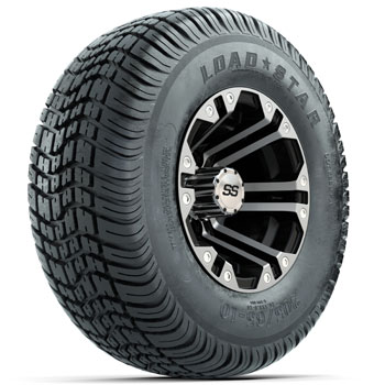 BuggiesUnlimited.com; GTW Specter Machined/ Black 10 in Wheels with 205/ 65-10 Kenda Load Star Tires - Set of 4