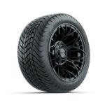 GTW Stellar Black 12 in Wheels with 215/ 35-12 Mamba Street Tires - Set of 4