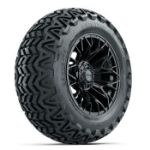 GTW Stellar Black 14 in Wheels with 23x10-14 Predator All-Terrain Tires - Set of 4