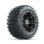 GTW Spyder Machined/ Matte Grey 10 in Wheels with 18x9.50-10 Rogue All Terrain Tires – Set of 4