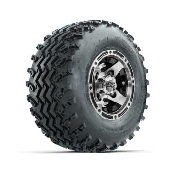 BuggiesUnlimited.com; GTW Ranger Machined/ Black 8 in Wheels with 18x9.50-8 Rogue All Terrain Tires – Set of 4