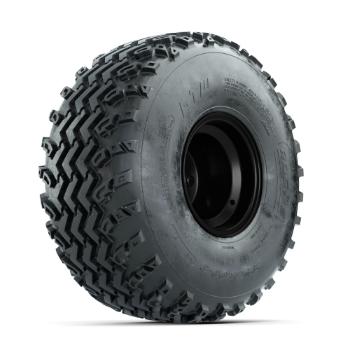 BuggiesUnlimited.com; GTW Steel Matte Black 2:5 Offset 8 in Wheels with 22x11.00-8 Rogue All Terrain Tires – Set of 4