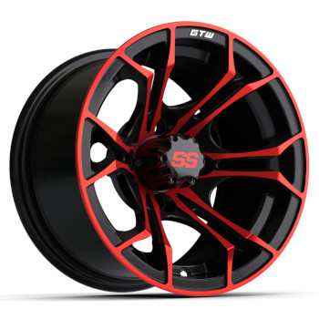 BuggiesUnlimited.com; GTW Spyder Black with Red Accents Wheel - 12 Inch