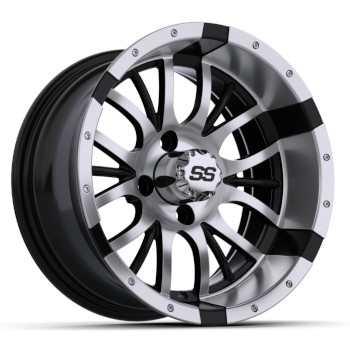 BuggiesUnlimited.com; GTW Diesel Machined Silver and Black Wheel - 14 Inch