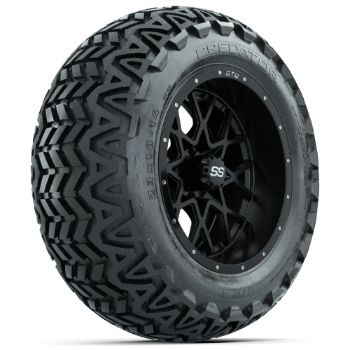 BuggiesUnlimited.com; GTW Matte Black 14 in Vortex Wheels with 23x10-14 GTW Predator All-Terrain Tires - Set of 4