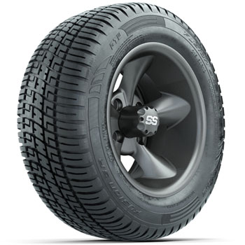 BuggiesUnlimited.com; GTW Matte Gray Godfather 12 in Wheels with 215/ 50-R12 Fusion S/ R Street Tires - Set of 4