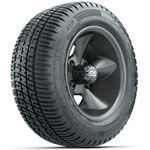GTW Matte Gray Godfather 12 in Wheels with 215/ 50-R12 Fusion S/ R Street Tires - Set of 4