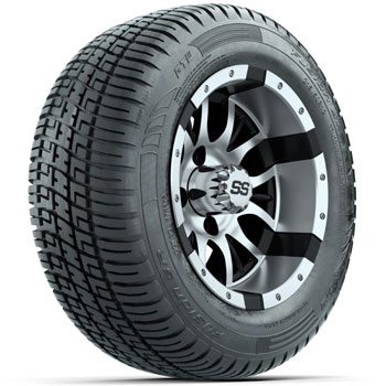 BuggiesUnlimited.com; GTW Machined/ Black Diesel 12 in Wheels with 215/ 50-R12 Fusion S/ R Street Tires - Set of 4