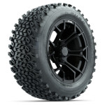 GTW Spyder Matte Black 14 in Wheels Mounted on 23 in Duro Desert All-Terrain Tires - Set of 4