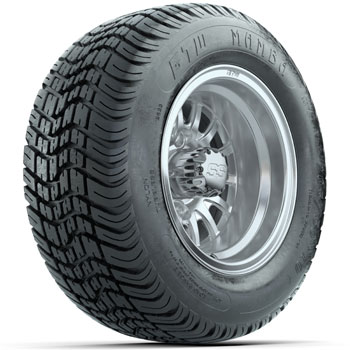 BuggiesUnlimited.com; GTW Medusa Machined/ Silver 10 in Wheels with 205/ 50-10 Mamba Street Tires - Set of 4
