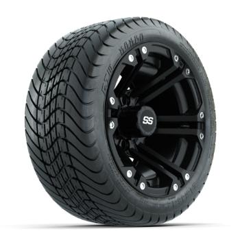 BuggiesUnlimited.com; GTW Specter Matte Black 12 in Wheels with 215/ 35-12 Mamba Street Tires – Set of 4