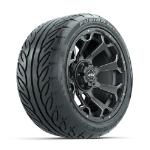 GTW Raven Off-Road Matte Grey 14 in Wheels with 225/ 40-R14 Fusion GTR Street Tires – Set of 4