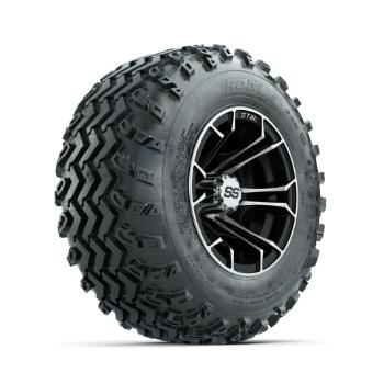 BuggiesUnlimited.com; GTW Spyder Machined/ Black 10 in Wheels with 20x10.00-10 Rogue All Terrain Tires – Set of 4