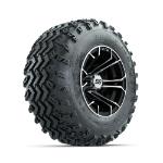 GTW Spyder Machined/ Black 10 in Wheels with 20x10.00-10 Rogue All Terrain Tires – Set of 4
