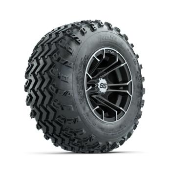 BuggiesUnlimited.com; GTW Spyder Machined/ Matte Grey 10 in Wheels with 20x10.00-10 Rogue All Terrain Tires – Set of 4
