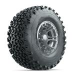 GTW Spyder Silver Brush 10 in Wheels with 22x11-10 Duro Desert All Terrain Tires – Set of 4