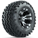GTW Vampire Machined/ Black 10 in Wheels with 20x10-10 Sahara Classic All-Terrain Tires - Set of 4