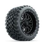 GTW Helix Machined & Black 14 in Wheels with 23x10-R14 Nomad All-Terrain Tires - Set of 4