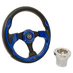 2004-Up Club Precedent - GTW Blue Rally Steering Wheel W Chrome Adaptor