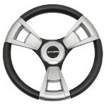 1982-Up Club Car DS Gussi Italia Model 13 Black and Brushed Steering Wheel