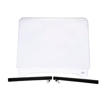 BuggiesUnlimited.com; RedDot® Clear 1/ 4 Inch 1-Piece Windshield for EZGO TXT with Storm Body Kits and 1 Inch Supports