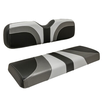 BuggiesUnlimited.com; 2004-Up Club Car Precedent - Red Dot Blade Grey Charcoal and Black Front Seat Cover