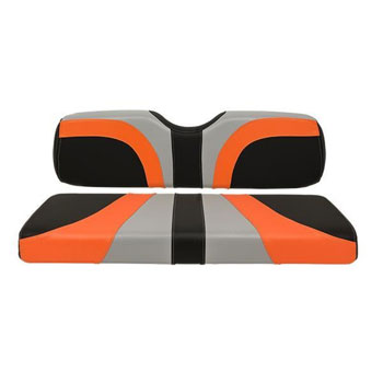 BuggiesUnlimited.com; Red Dot Blade Gray Orange and Carbon Fiber Rear Seat Cushions - GTW-Genesis 150 Rear Seats