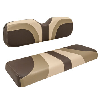 BuggiesUnlimited.com; 1994.5-Up EZGO TXT-TXT T48-RXV - Red Dot Blade Mocca Convoy and Sandbar Front Seat Cover