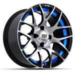 GTW Pursuit Machined with Blue Accents Wheel - 14 Inch