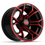 GTW Spyder Black with Red Accents Wheel - 12 Inch