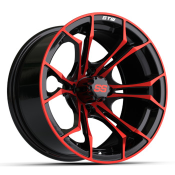 BuggiesUnlimited.com; GTW Spyder Black with Red Accents Wheel - 14 Inch