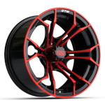 GTW Spyder Wheel Black with Red Accents - 14 Inch