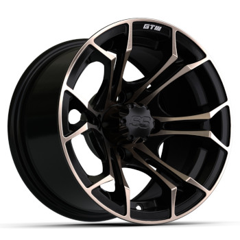 BuggiesUnlimited.com; GTW Spyder Matte Black with Bronze Accents Wheel - 12 Inch
