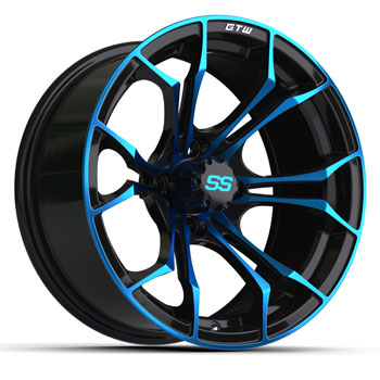 BuggiesUnlimited.com; GTW Spyder Black with Blue Accents Wheel - 15 Inch