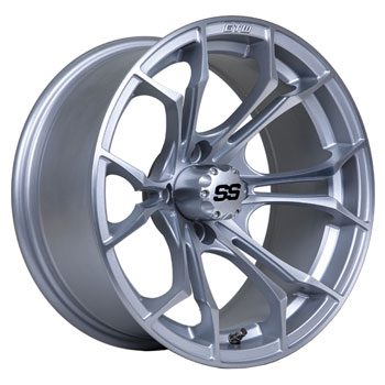 BuggiesUnlimited.com; GTW Spyder Matte Silver with Machined Accents Wheel - 14 In