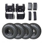 1985-95 Yamaha G2-G9 - 4 Inch Lift Kit with Steel Black Wheels and Sahara Classic Tires