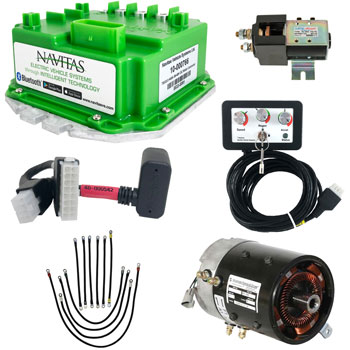 BuggiesUnlimited.com; 2001-Up Club Car DS IQ 48v - Navitas TSX 3.0 DC 7hp Motor and Controller Speed with Torque Package