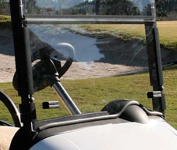 BuggiesUnlimited.com; 2008-2023 EZGO RXV - RedDot Tinted Folding Windshield with Rubber Trim