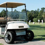 2014-Up EZGO TXT T48 - Red Dot Clear Bolt-On Impact-Resistant Folding Windshield