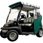 2008-Up EZGO RXV - Red Dot 3-Sided Black with Burgundy Black and White Over-The-Top Soft Enclosure